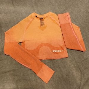 Gymshark Dry Long Sleeve Ombre Workout Crop Top size S